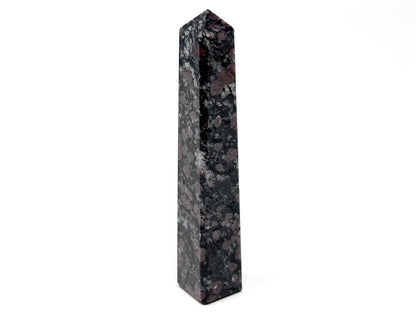 Garnet in Black Tourmaline Crystal Tower 11cm