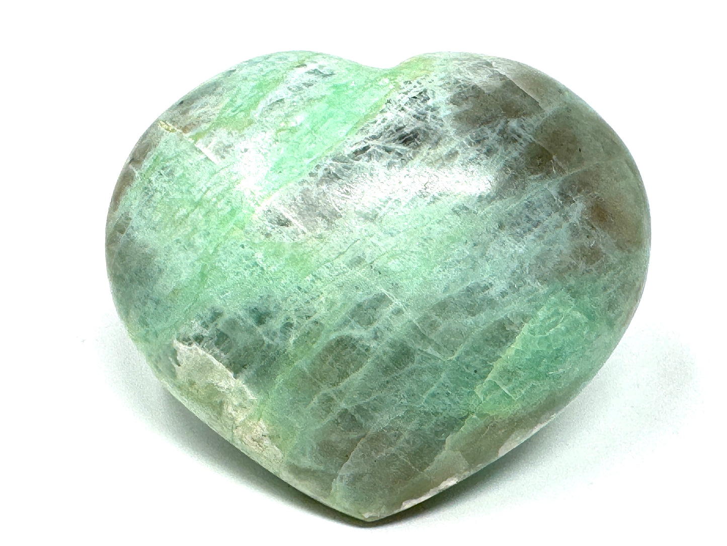 Green Moonstone Crystal Heart 7.6cm