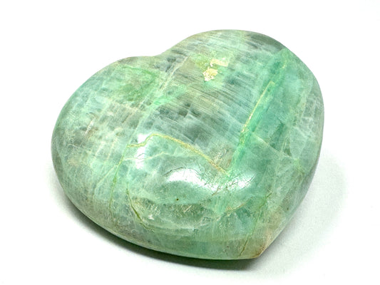 Large Green Moonstone Crystal Heart 9.4cm