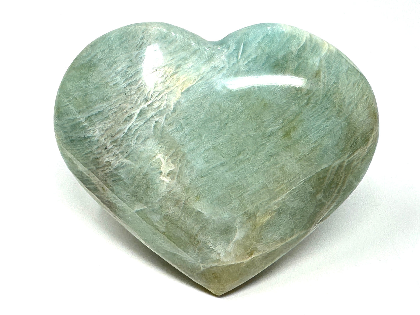 Large Green Moonstone Crystal Heart 9.2cm