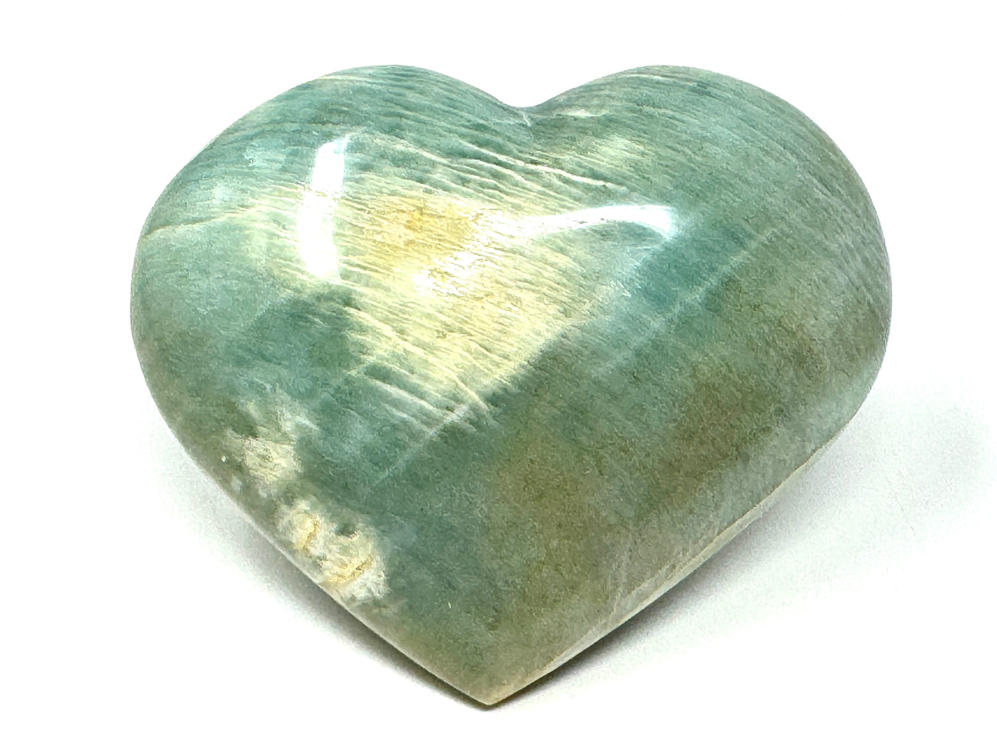 Large Green Moonstone Crystal Heart 9.2cm
