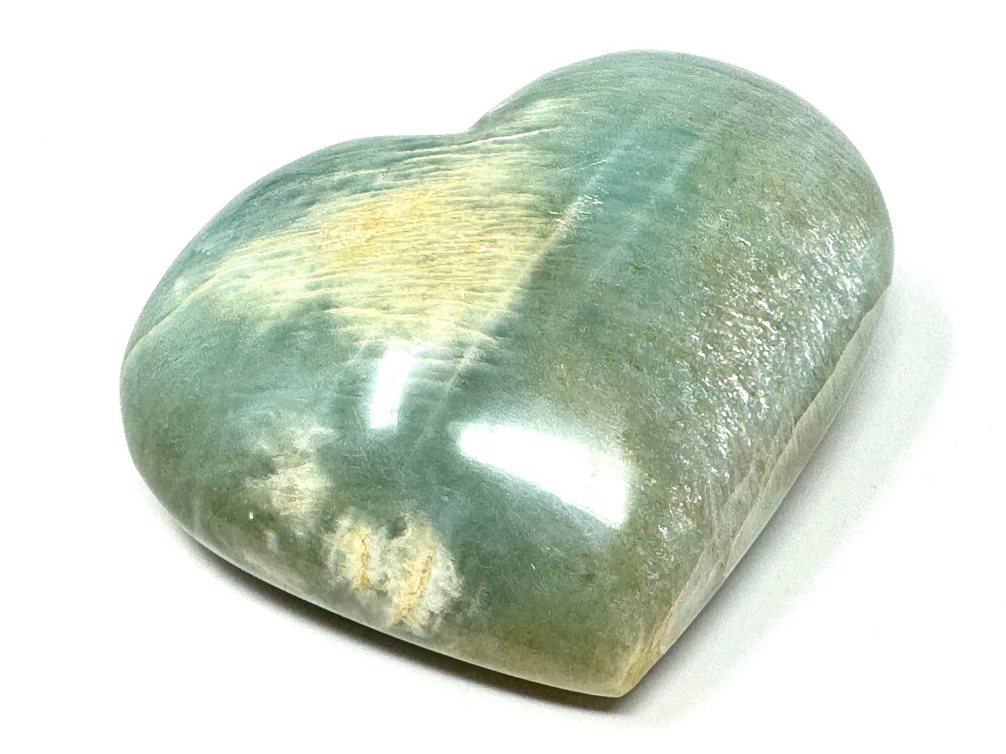 Large Green Moonstone Crystal Heart 9.2cm