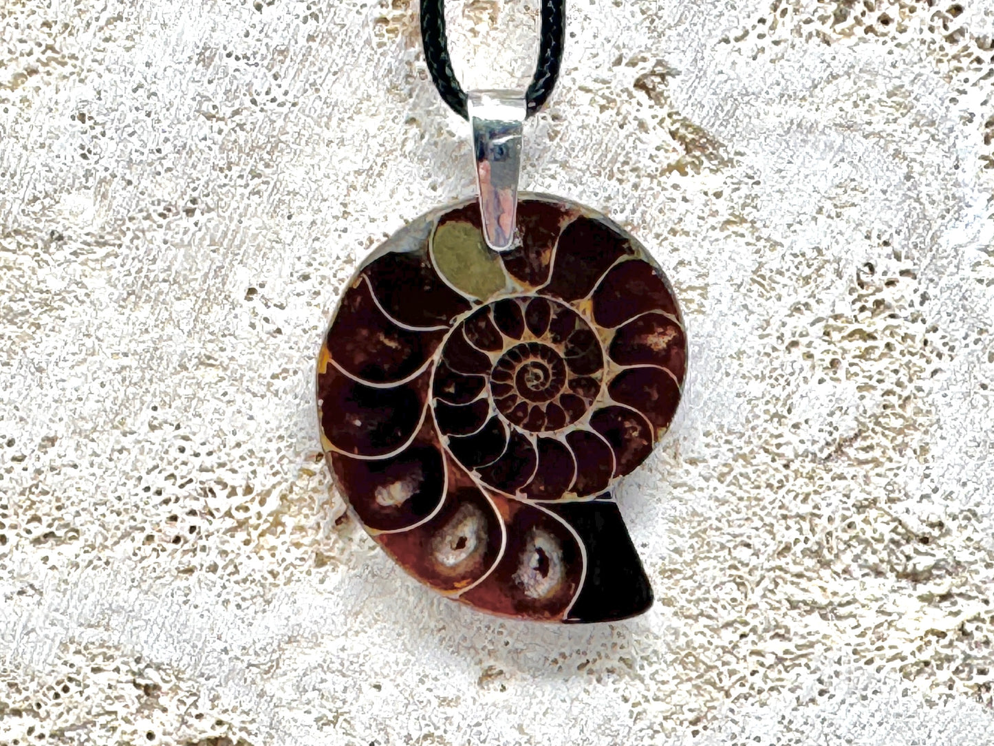 Half Ammonite Fossil Pendant 3.7cm