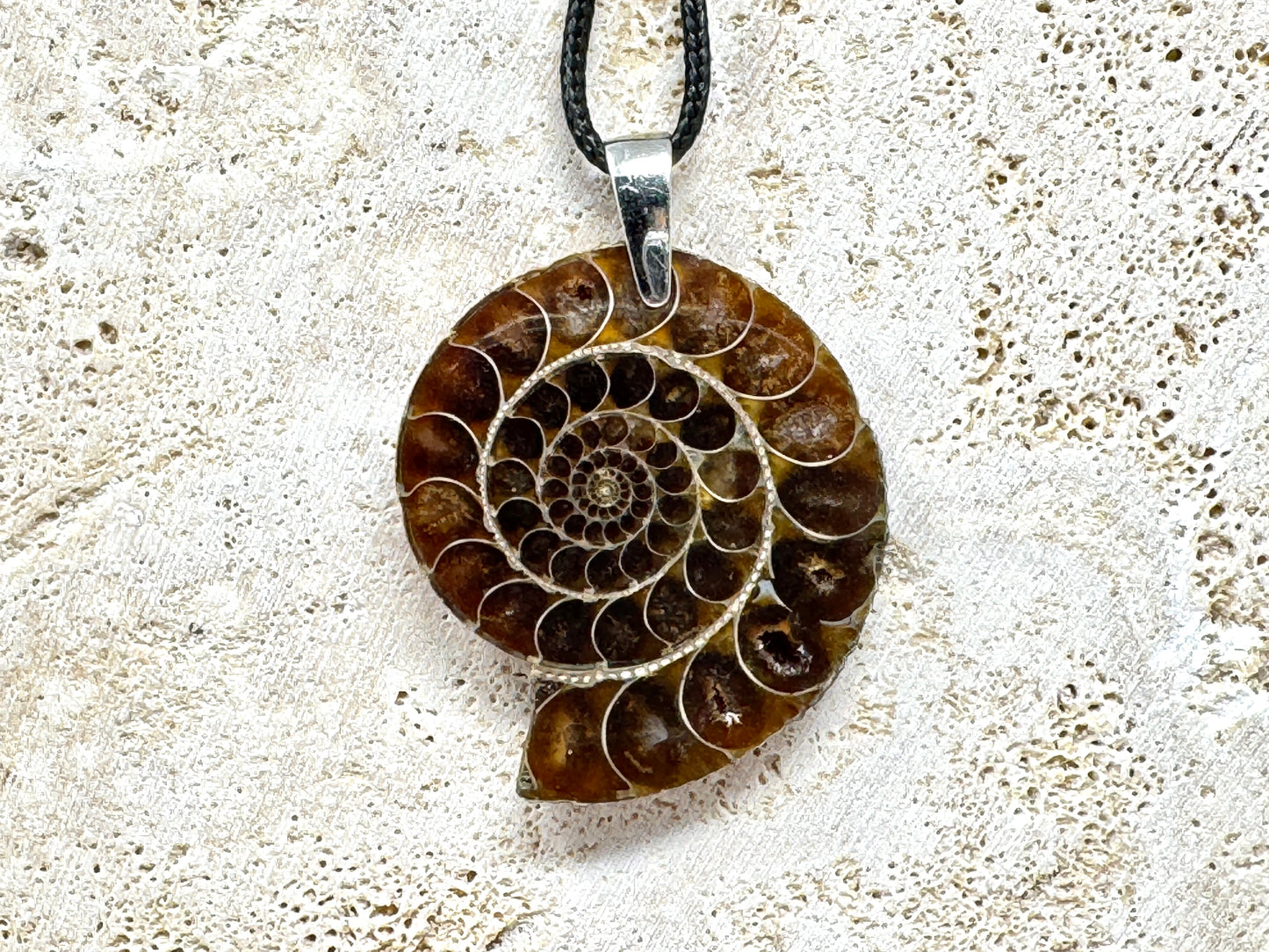 Half Ammonite Fossil Pendant 4.1cm