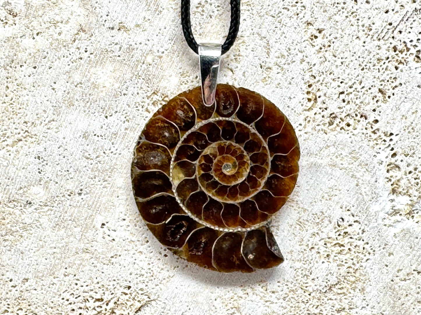Half Ammonite Fossil Pendant 4.1cm