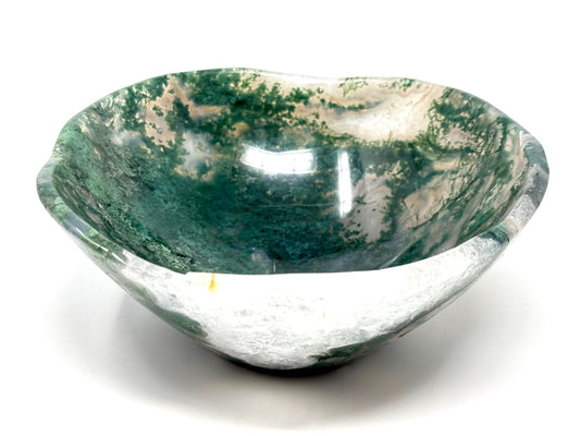 Moss Agate Crystal Bowl 14.9 cm