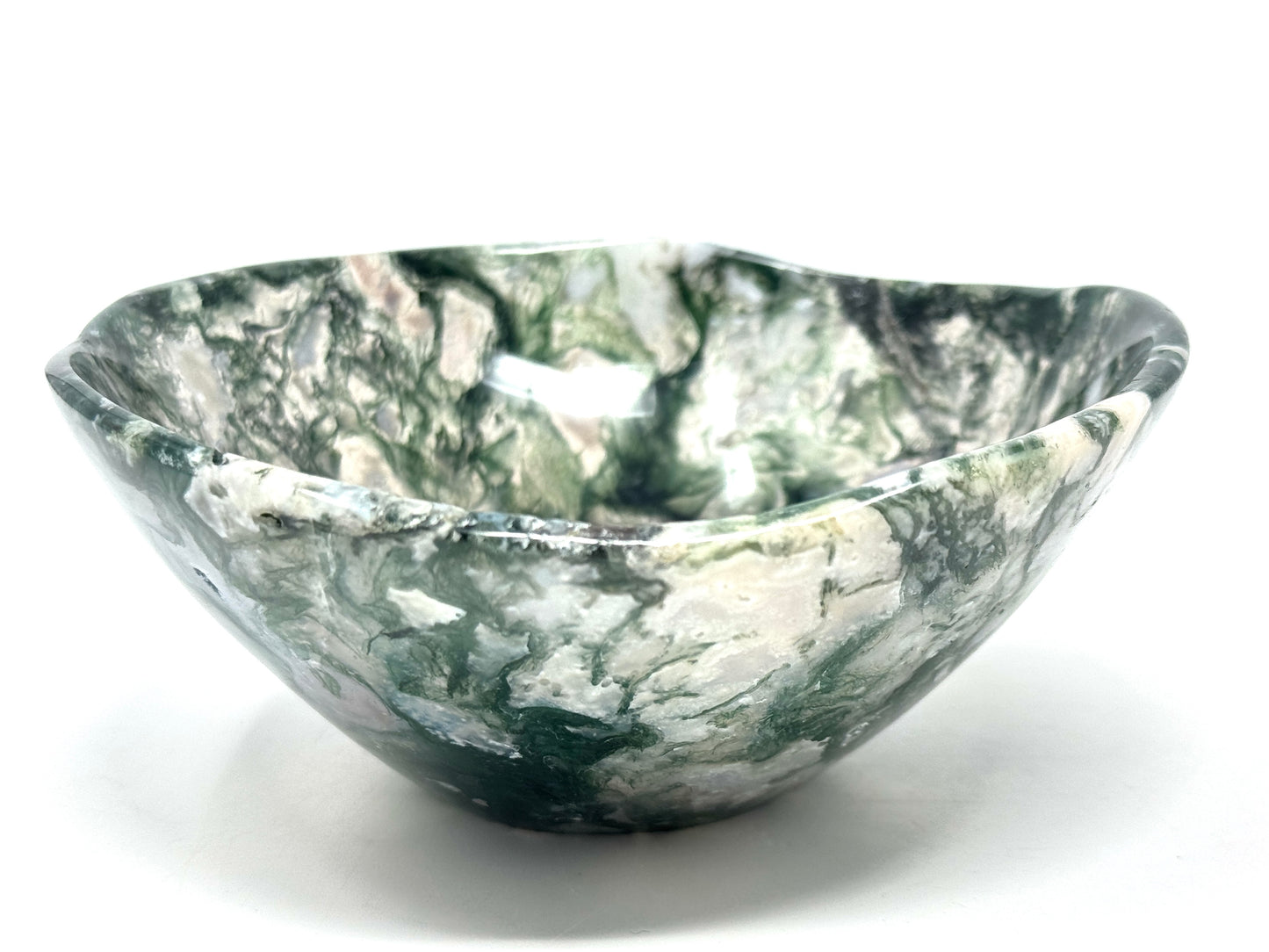 Moss Agate Crystal Bowl 12.5cm