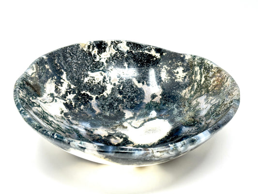 Large Moss Agate Crystal Bowl 20.5cm