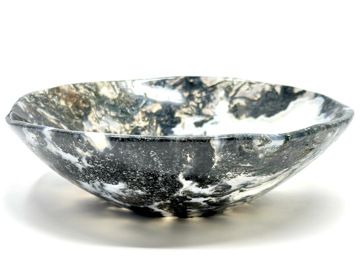 Large Moss Agate Crystal Bowl 20.5cm