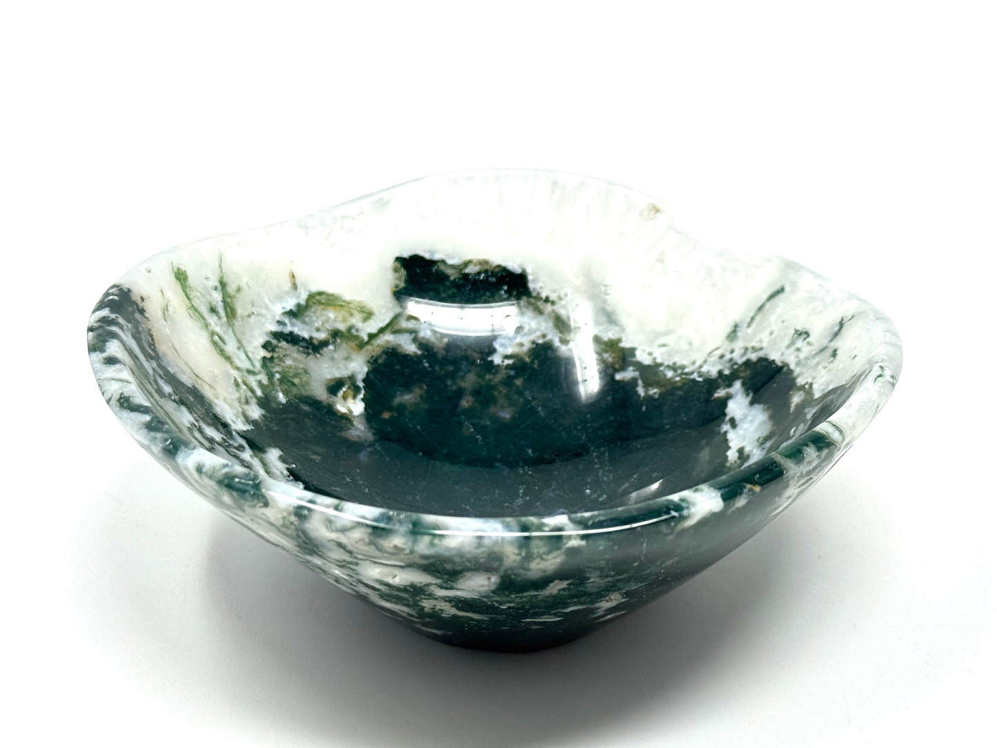 Moss Agate Crystal Bowl 12.1cm