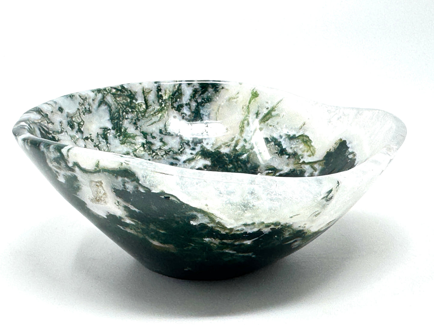 Moss Agate Crystal Bowl 12.1cm