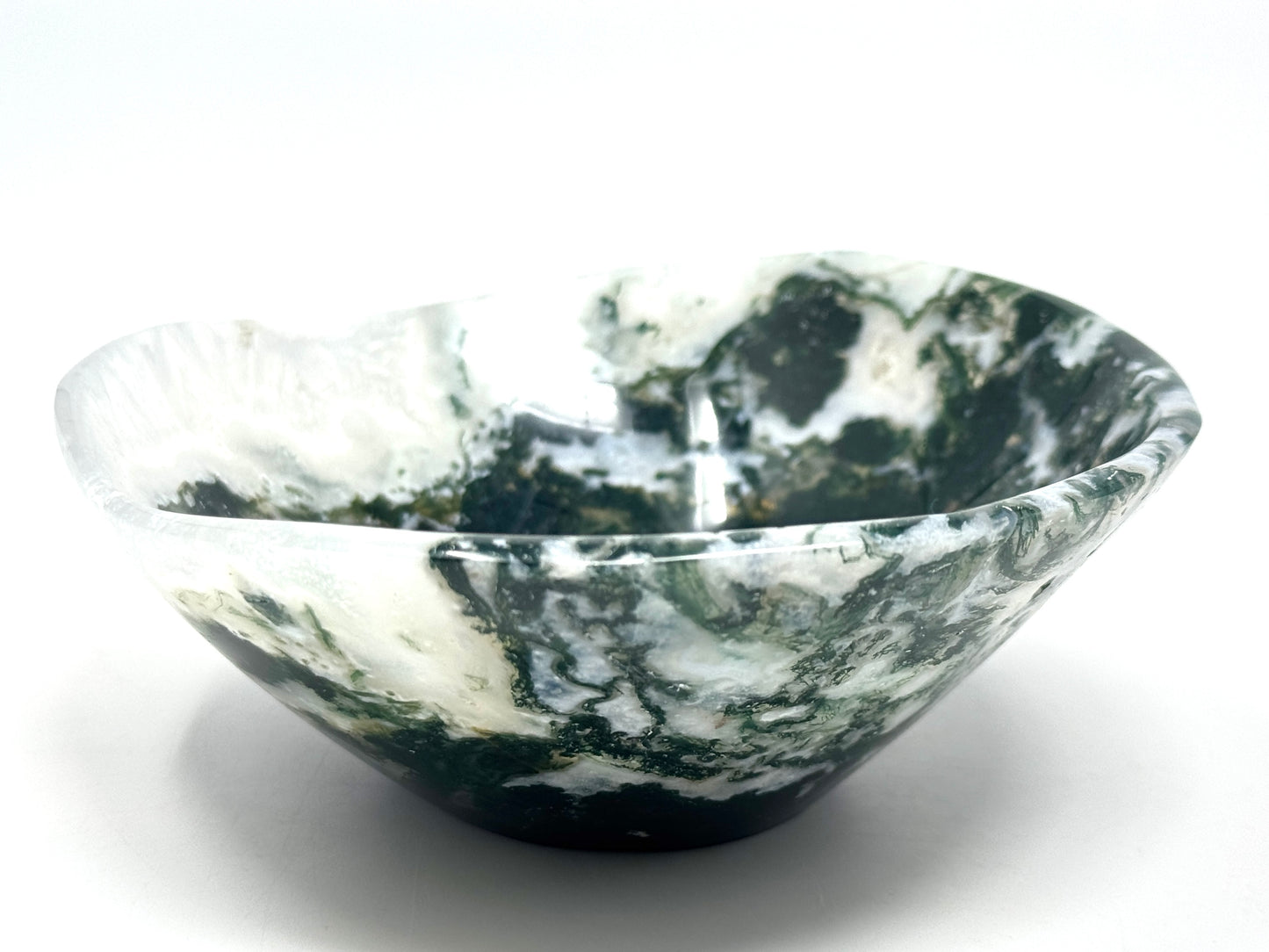 Moss Agate Crystal Bowl 12.1cm