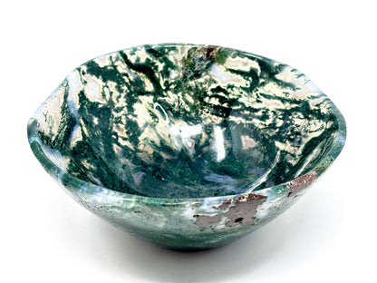 Moss Agate Crystal Bowl 16cm