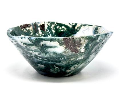 Moss Agate Crystal Bowl 16cm