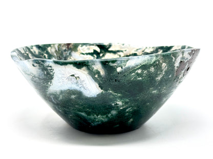 Moss Agate Crystal Bowl 16cm