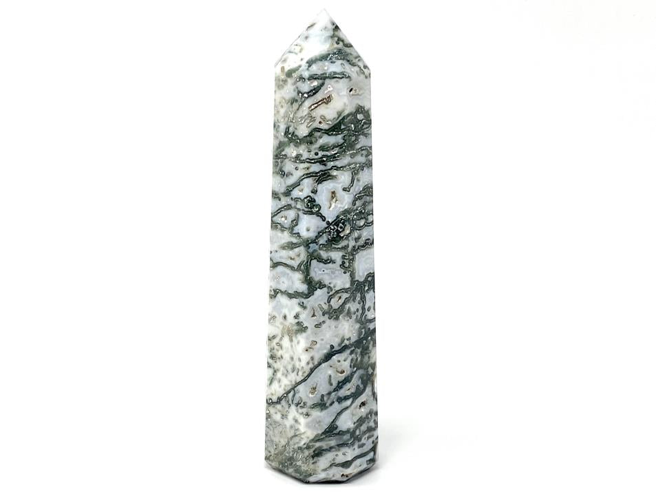 Large Druzy Moss Agate Crystal Point 18.2cm