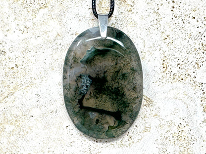 Large Moss Agate Pendant 4.8cm