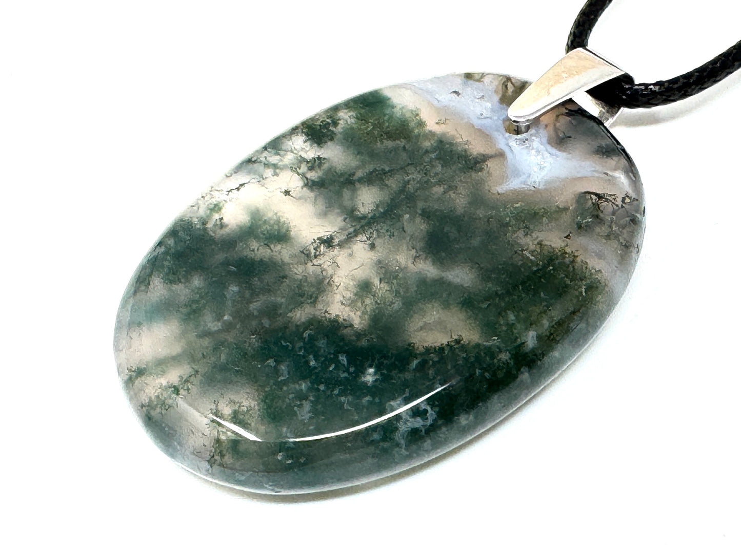 Large Moss Agate Pendant 4.1cm