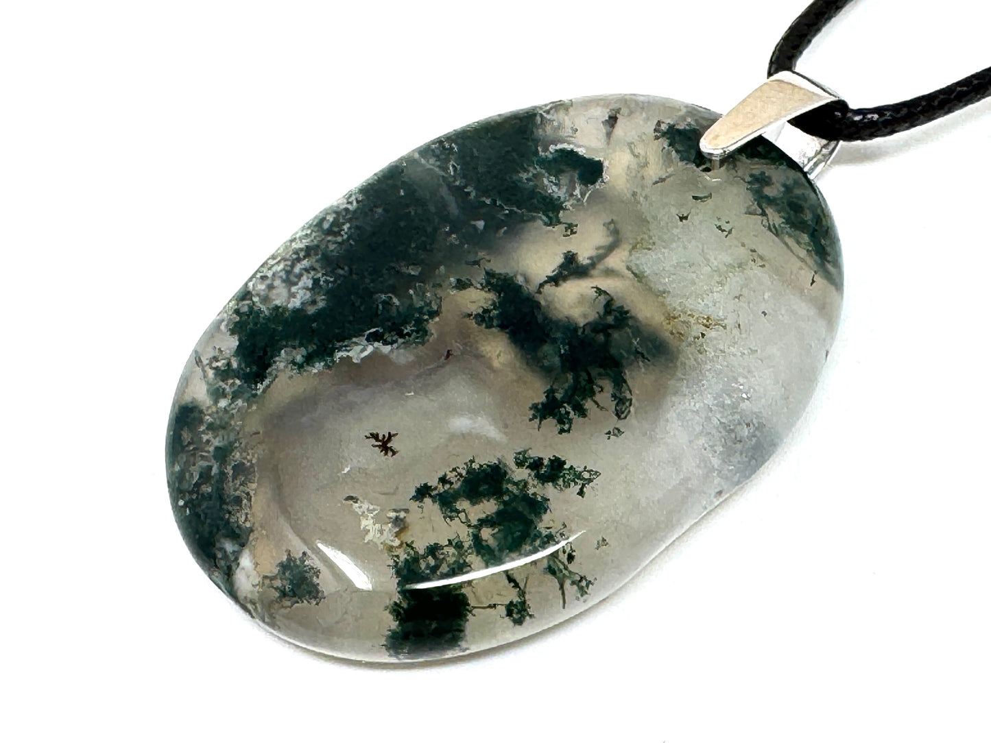 Large Moss Agate Pendant 4.5cm