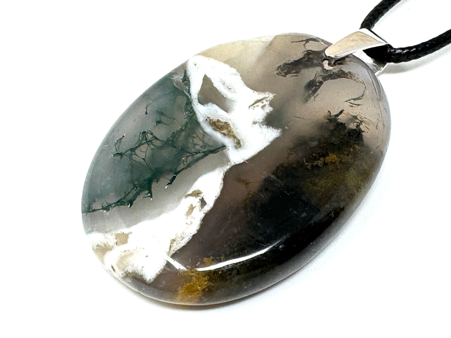 Large Moss Agate Pendant 4.6cm
