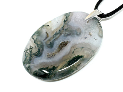 Large Moss Agate Pendant 4.6cm
