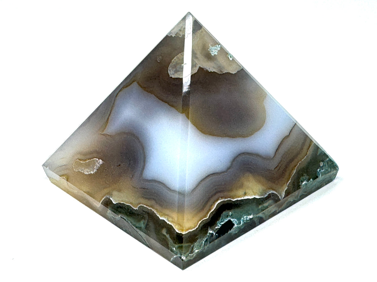 Moss Agate Crystal Pyramid 6.3cm
