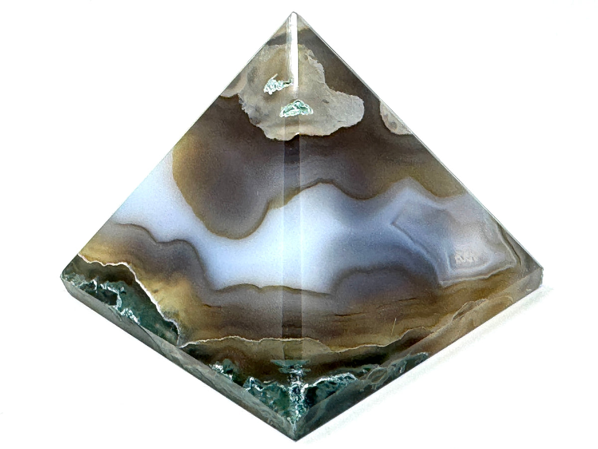 Moss Agate Crystal Pyramid 6.3cm