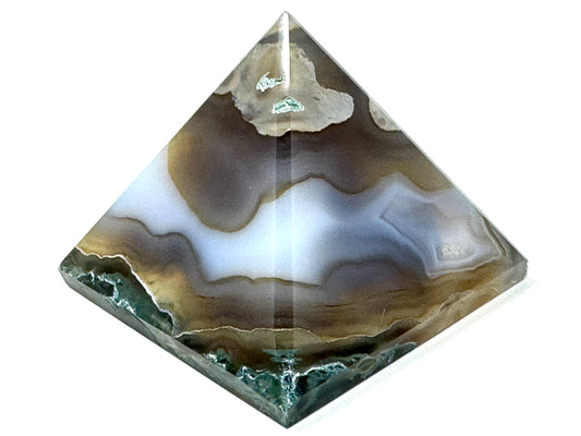 Moss Agate Crystal Pyramid 6.3cm