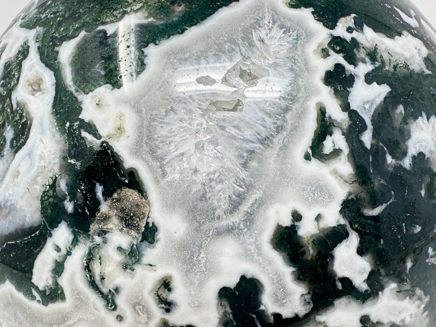 Very Large Moss Agate Crystal Sphere 14.2cm