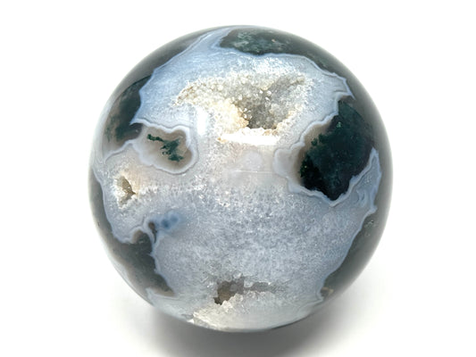 Druzy Moss Agate Crystal Sphere 8.4cm
