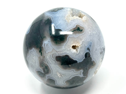 Druzy Moss Agate Crystal Sphere 8.4cm