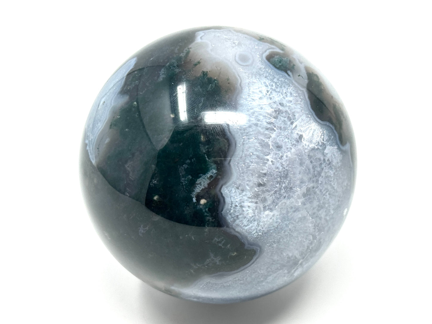 Druzy Moss Agate Crystal Sphere 8.4cm