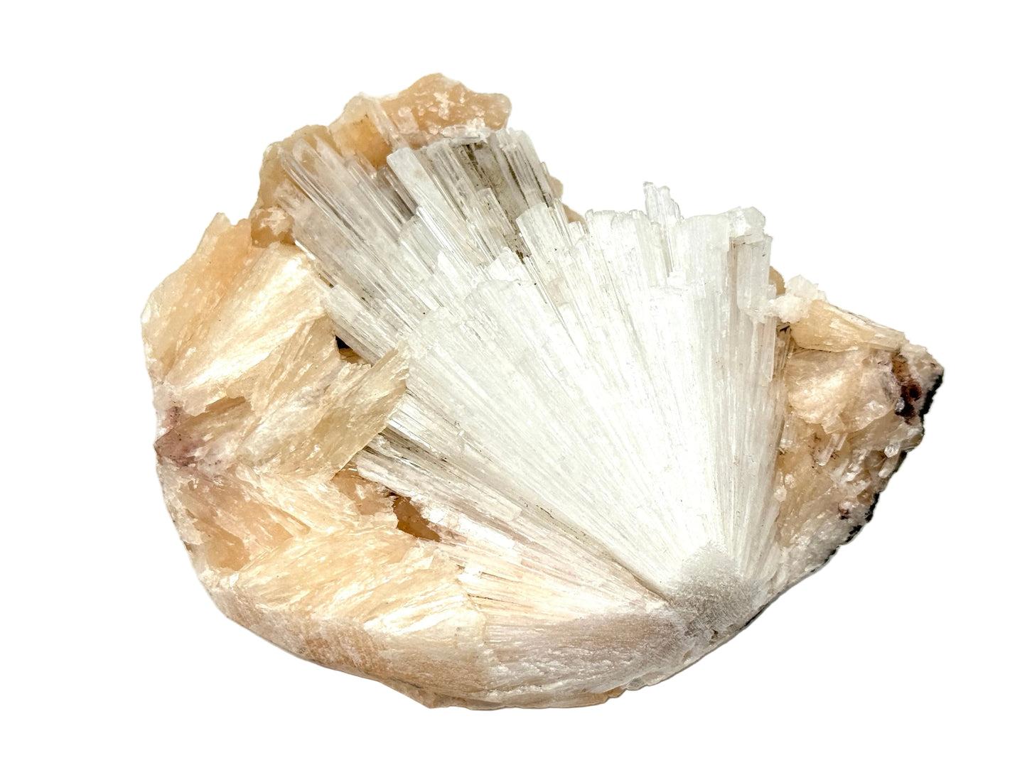Natural Zeolite Crystal Scolecite on Stilbite 10.5cm
