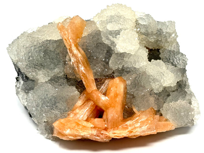 Natural Zeolite Crystal Druzy Chalcedony With Stilbite 9.8cm