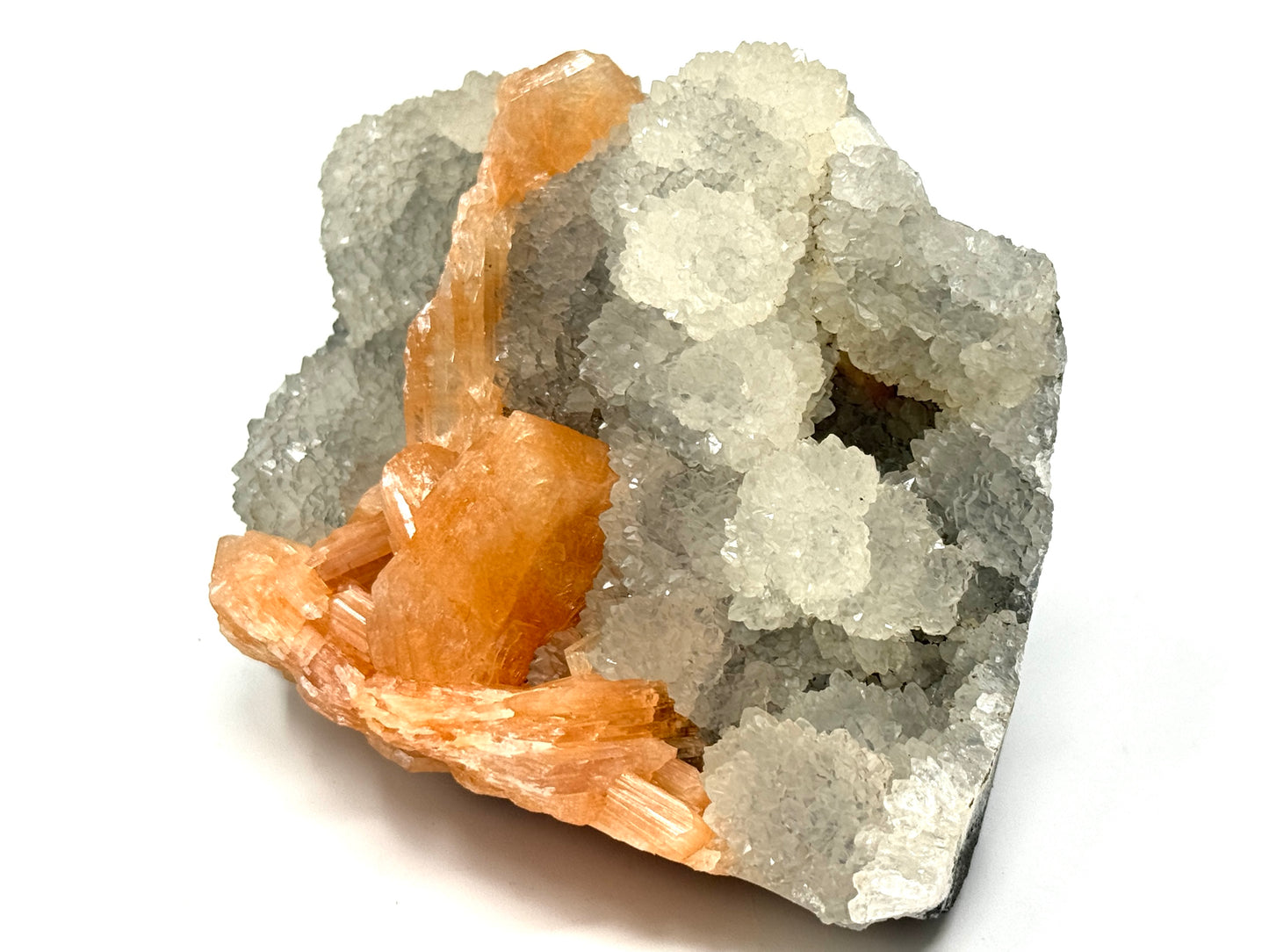 Natural Zeolite Crystal Druzy Chalcedony With Stilbite 9.8cm