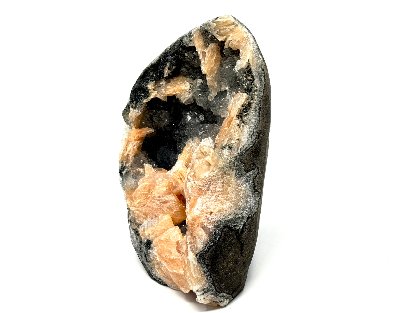 Natural Zeolite Crystal Druzy Chalcedony With Stilbite 13cm