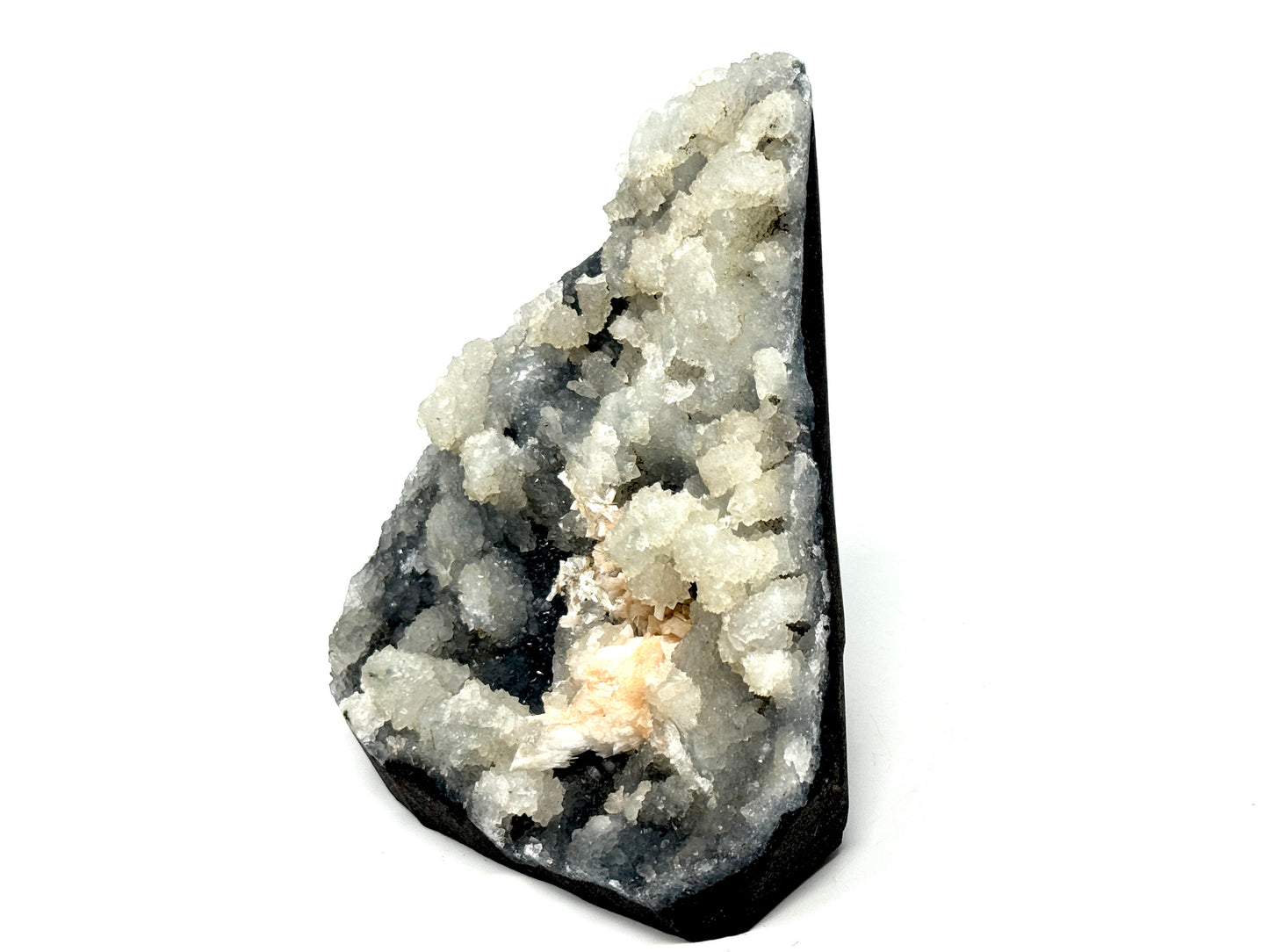 Natural Zeolite Crystal Druzy Chalcedony With Stilbite 10.5cm