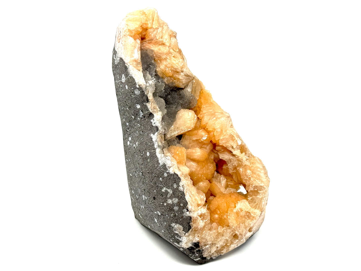 Large Natural Zeolite Crystal Druzy Chalcedony With Stilbite 15.1cm