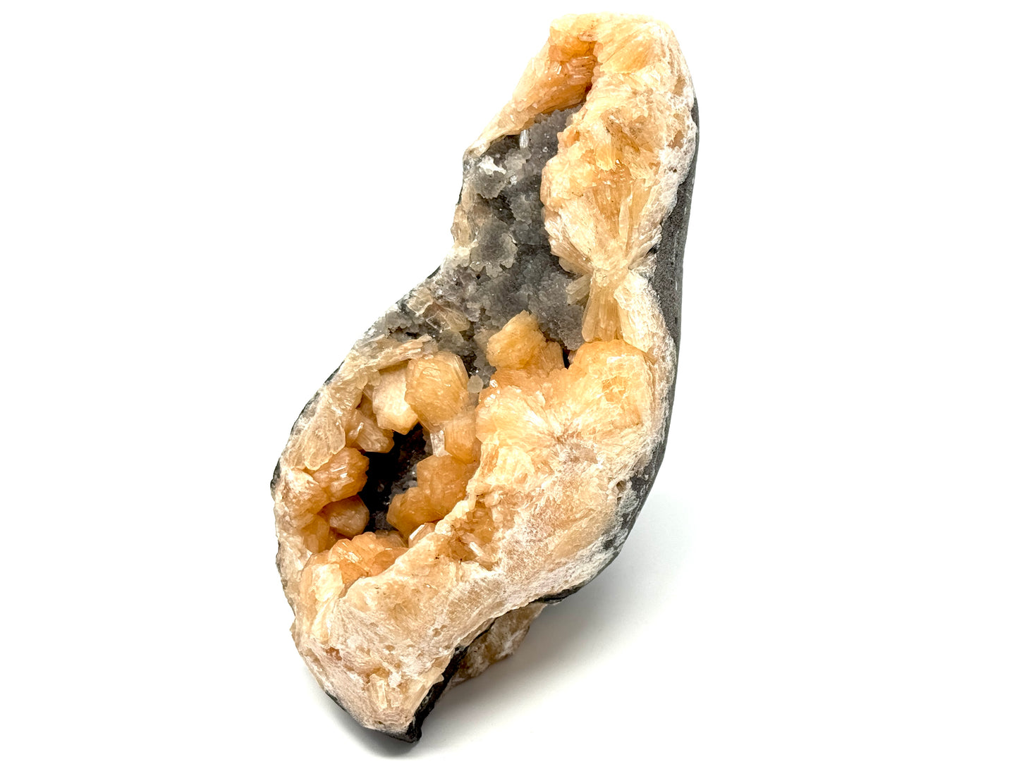 Large Natural Zeolite Crystal Druzy Chalcedony With Stilbite 15.1cm