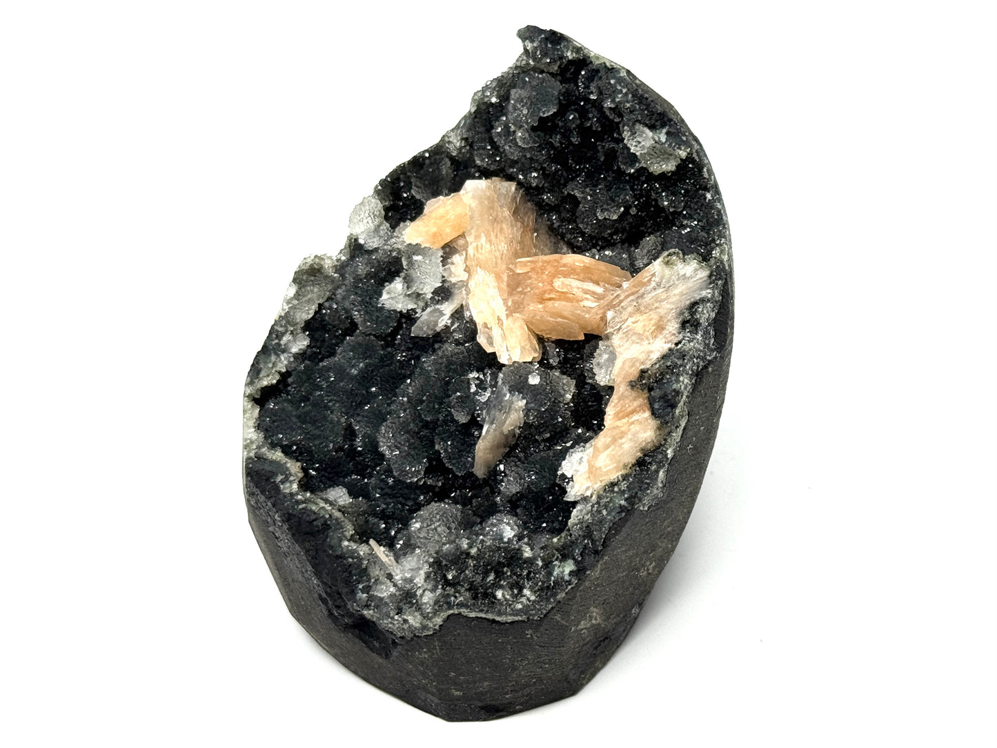 Natural Zeolite Crystal Druzy Chalcedony With Stilbite 6.7cm