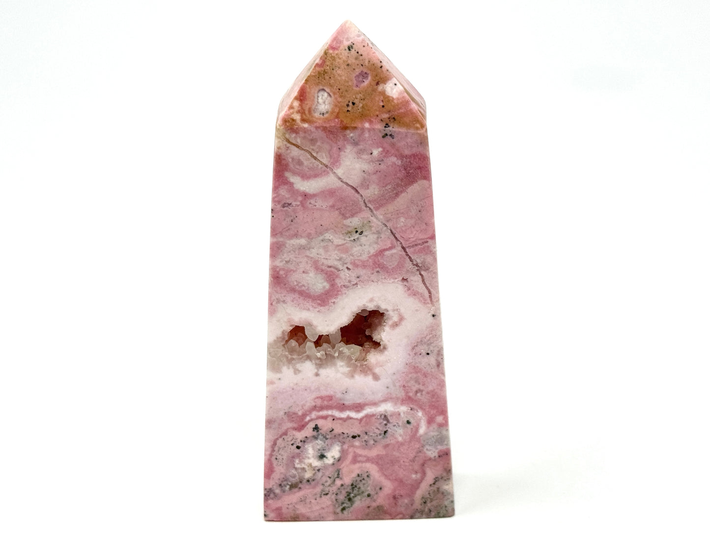 Druzy Peruvian Rhodonite Crystal Tower 10.7cm