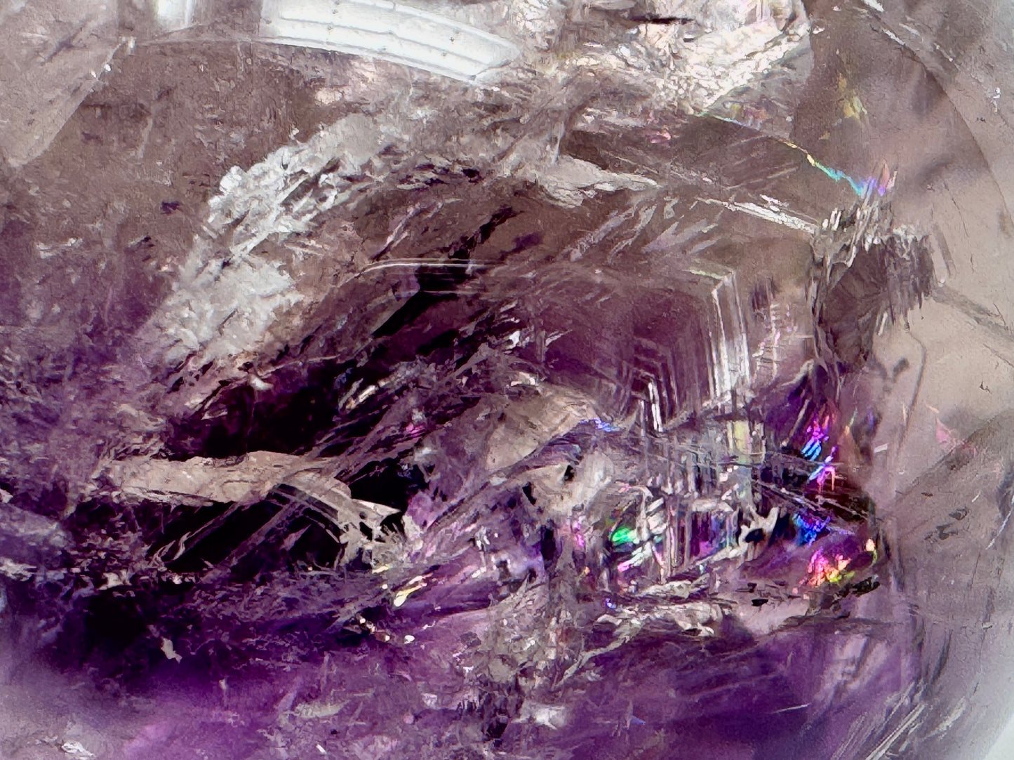 Amethyst Phantom Quartz Crystal Sphere 5.5cm