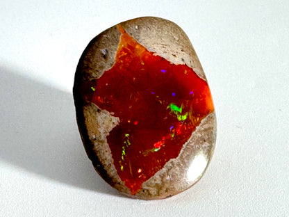 Ethiopian Shewa Opal: Polished Chocolate Opal Gemstone 6.1 Grams