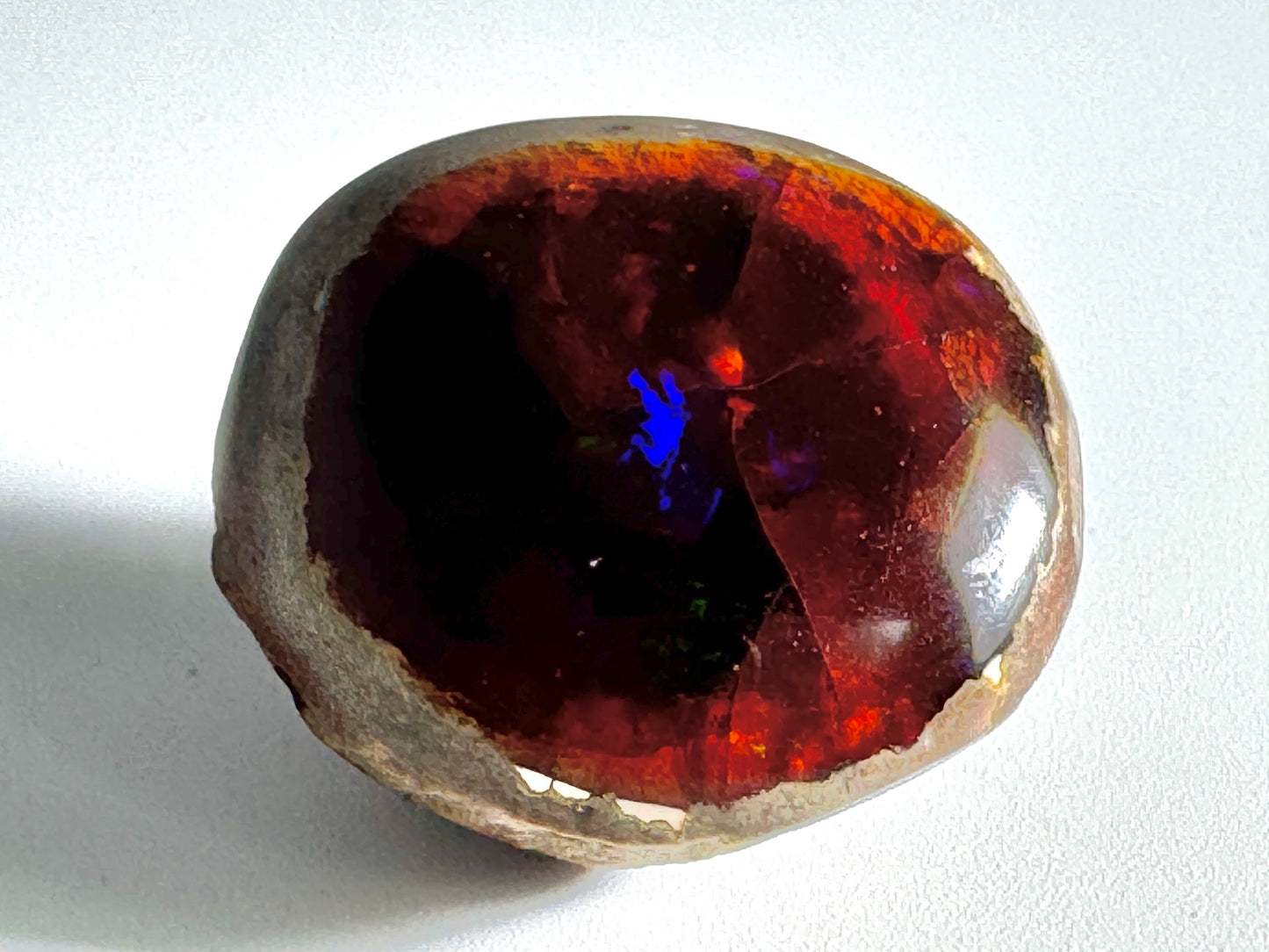 Ethiopian Shewa Opal: Polished Chocolate Opal Gemstone 12.63 Grams