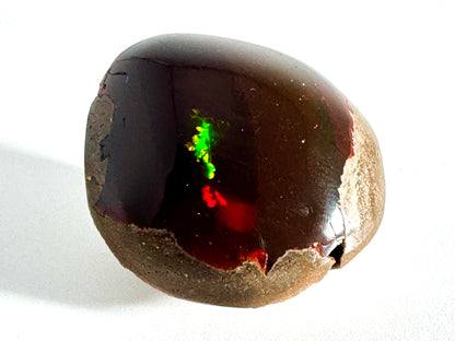 Ethiopian Shewa Opal: Polished Chocolate Opal Gemstone 14.46 Grams