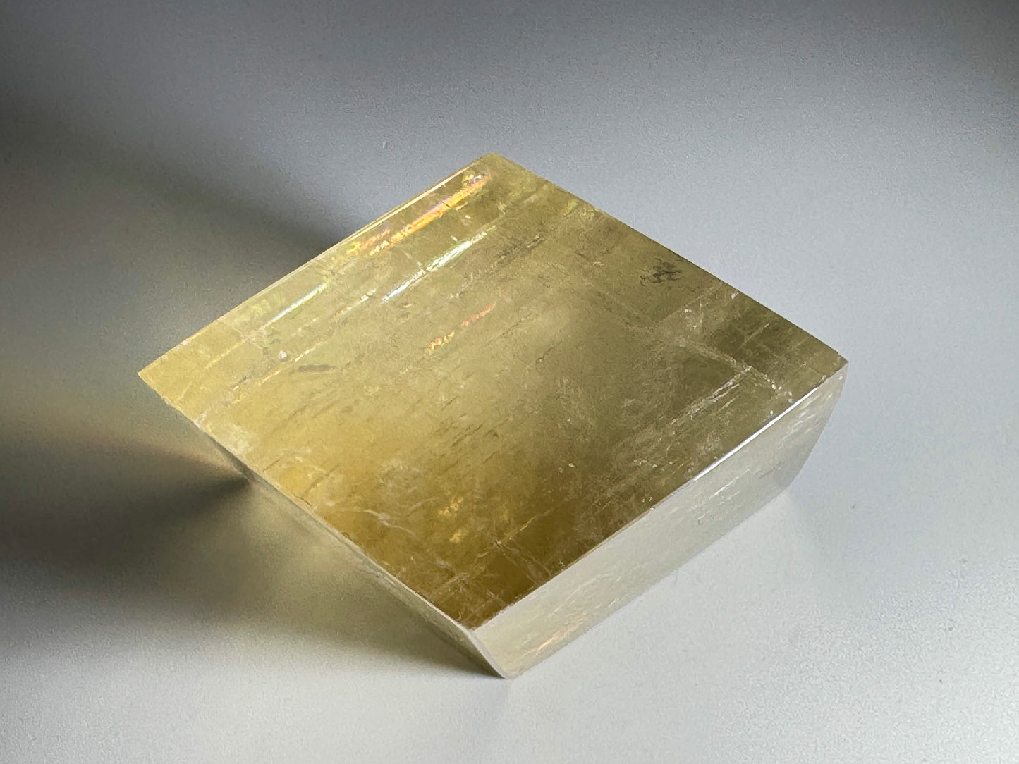 Polished Optical Honey Calcite Crystal 5cm