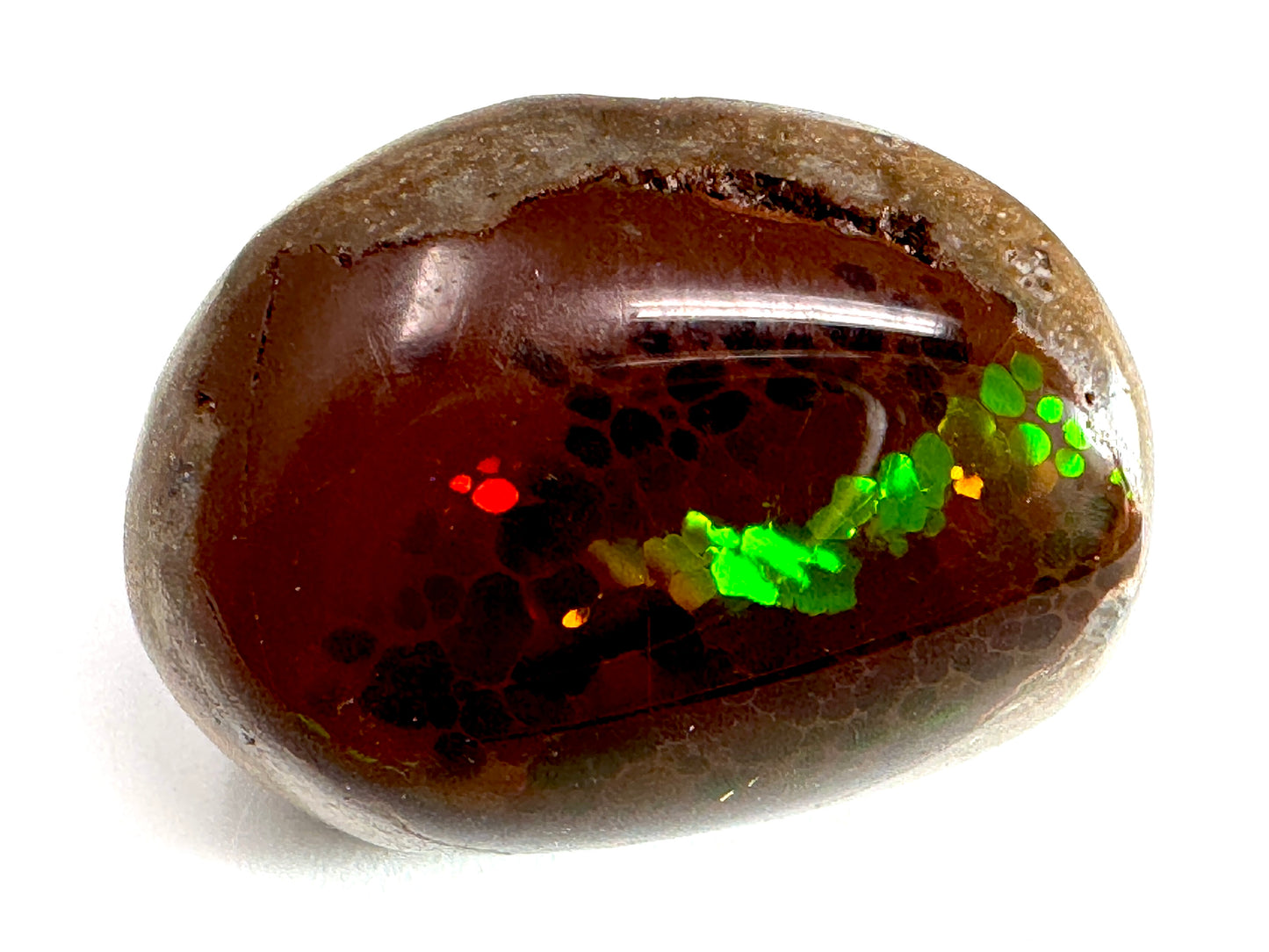 Ethiopian Shewa Opal: Polished Chocolate Opal Gemstone 5.68g