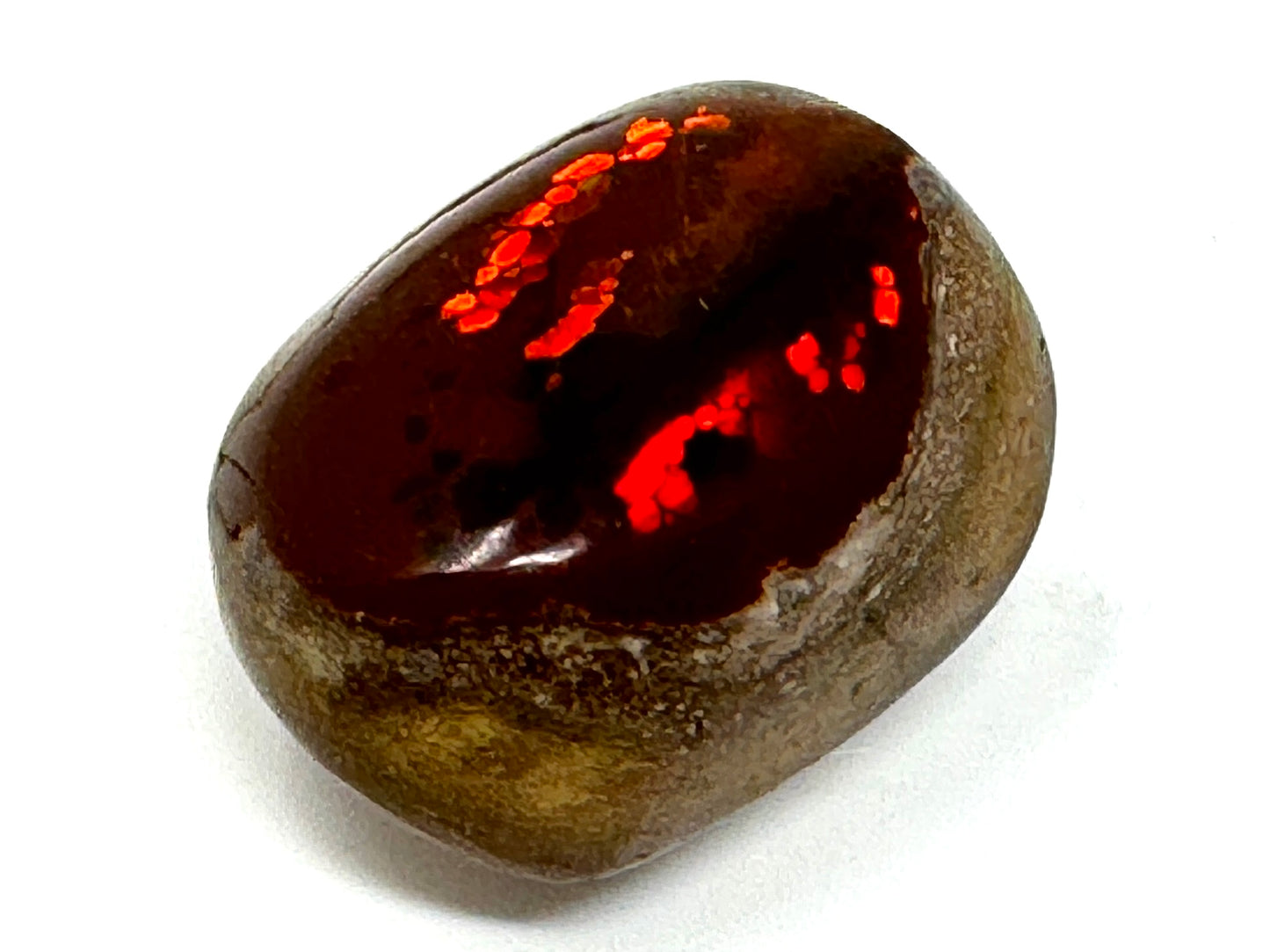 Ethiopian Shewa Opal: Polished Chocolate Opal Gemstone 5.68g