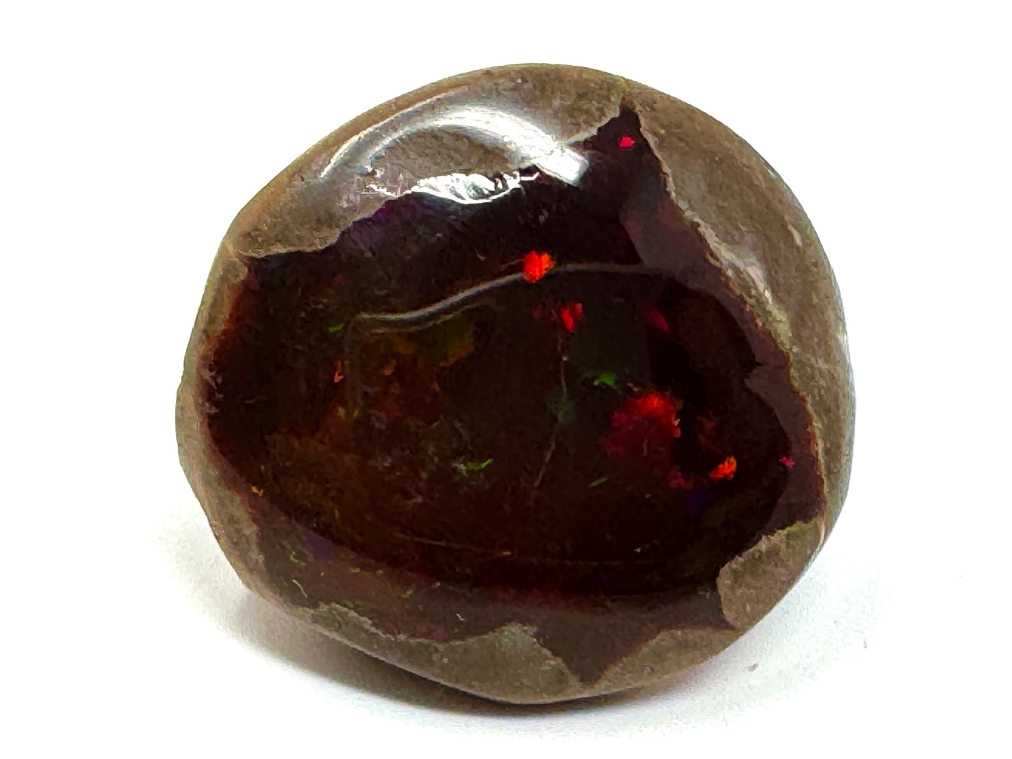 Ethiopian Shewa Opal: Polished Chocolate Opal Gemstone 12grams