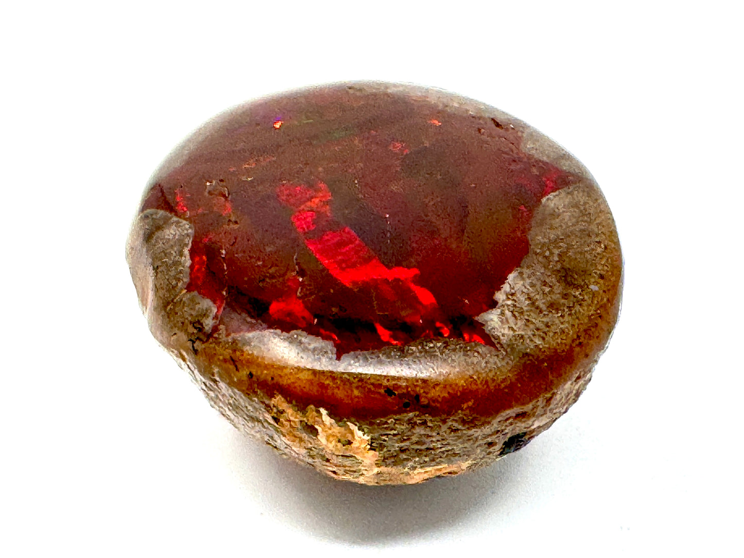 Large Ethiopian Shewa Opal: Polished Chocolate Opal Gemstone 28.66 grams